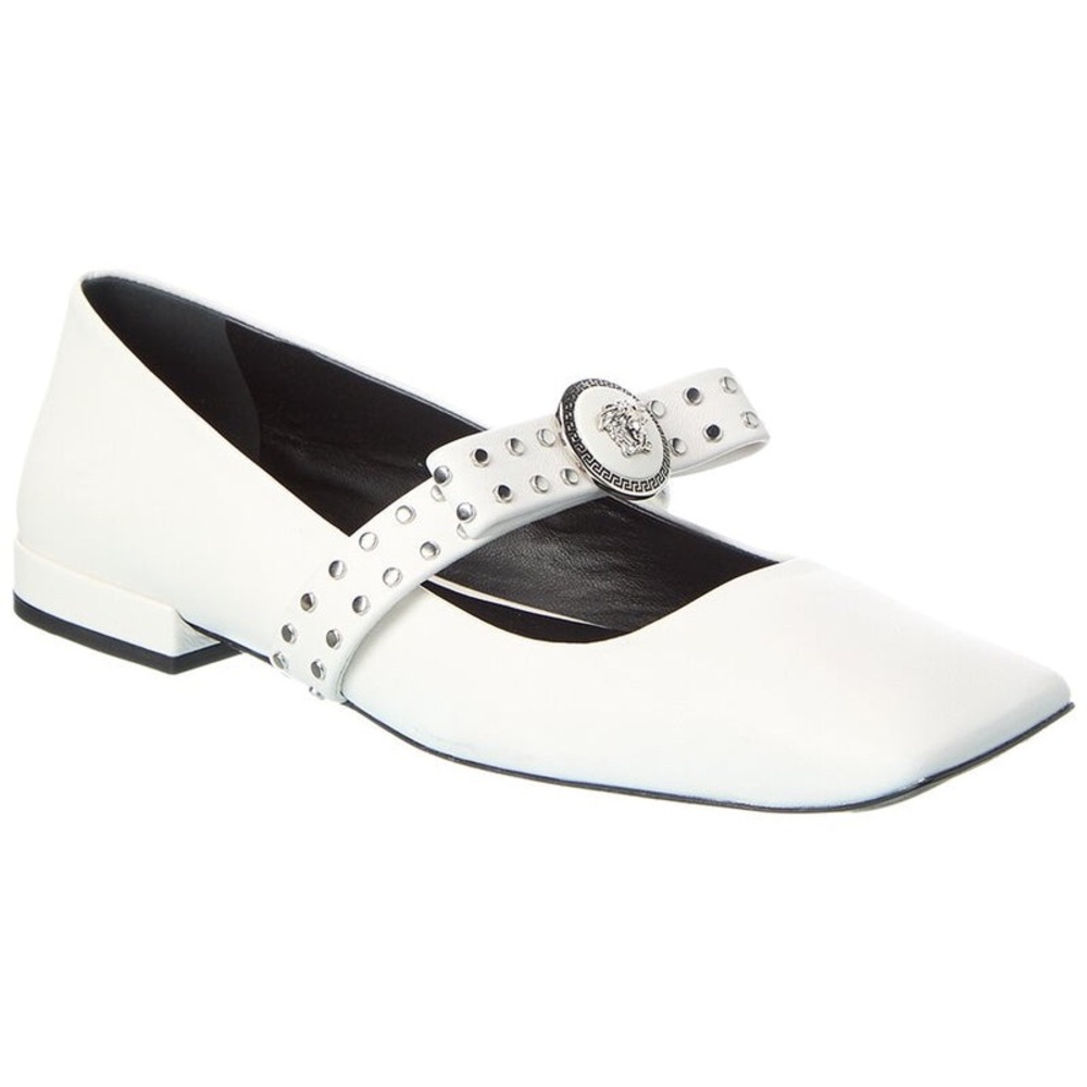 VERSACE LEATHER BALLERINA FLAT